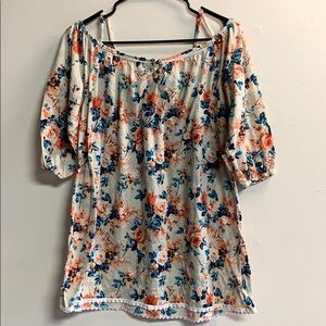 French Laundry floral off shoulder top size large